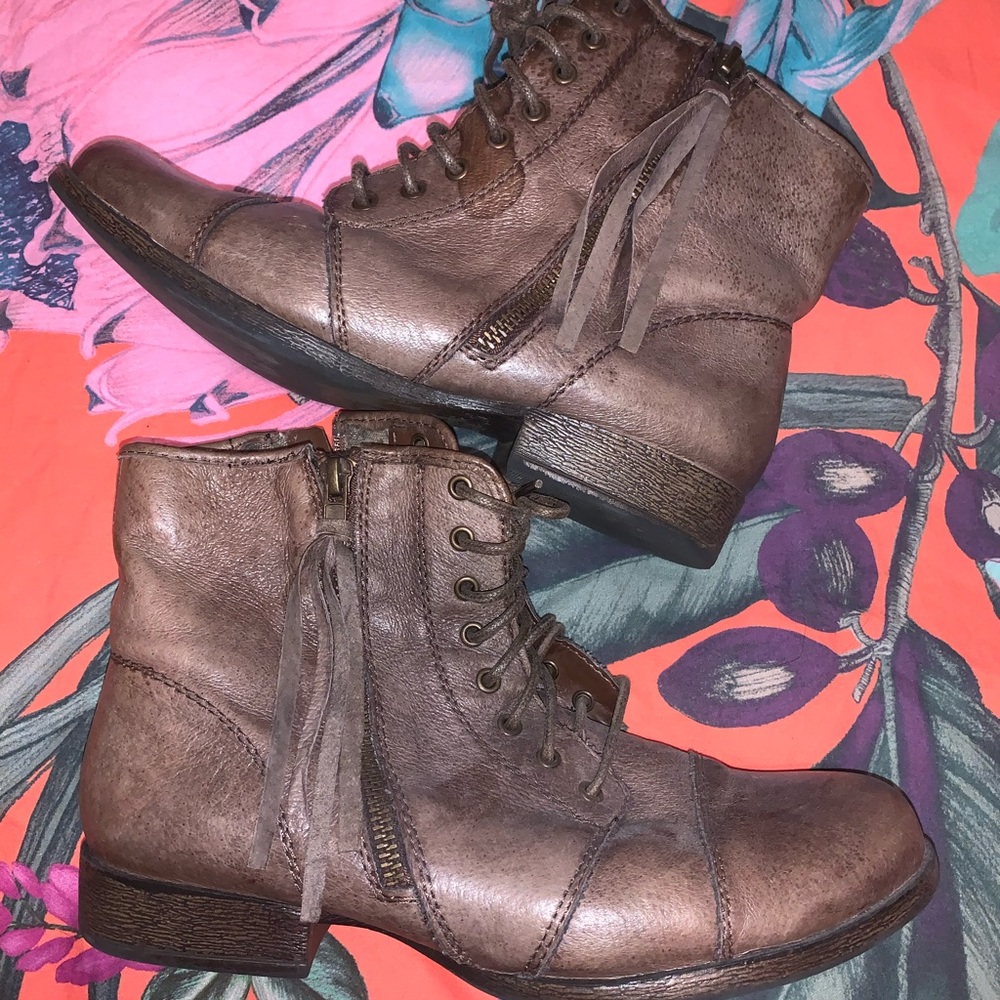 Steve Madden Leather Combat Boots
